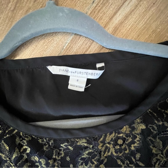 DVF Metallic Floral Silk Lace Cordelia Top - Picture 3 of 5